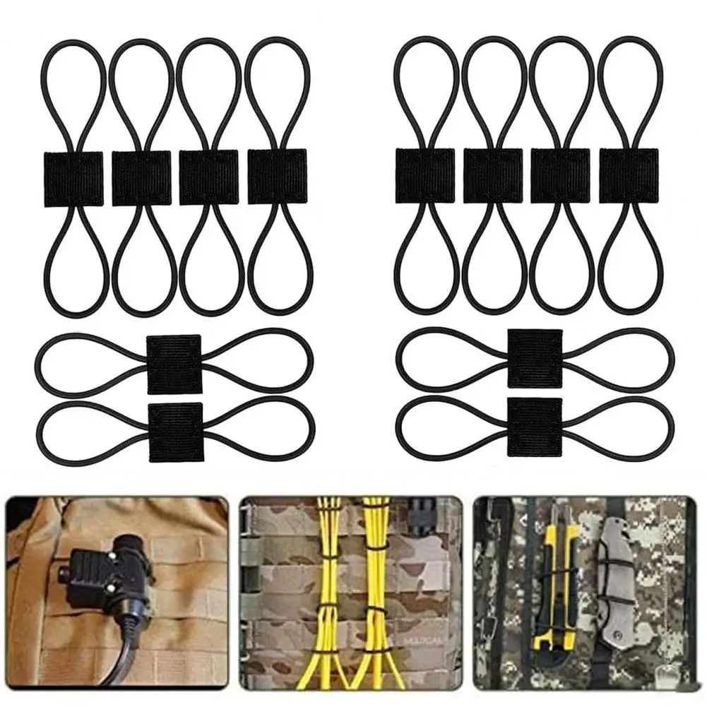 Backpack Webbing Set 12pcs Hiking Backpack Webbing Clips for Gear Holder Elastic Binding Ribbon Retainer Accessories Attachment