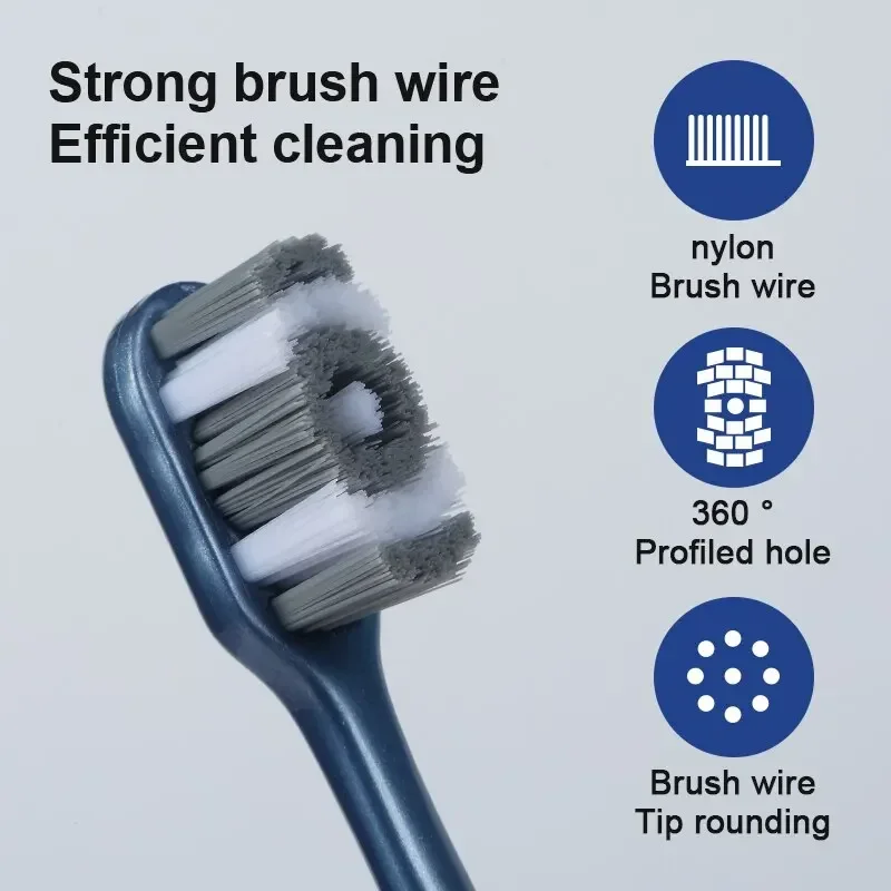 360 Whole Mouth Clean Mens Toothbrush Medium-Hard Bristle Toothbrush for Adults Excellent Cleaning Effect Whitening Teeth