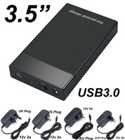 3.5inch HDD Case USB 3.0 to SATA III HD 3.5 2.5 Case External Hard Drive Enclosure Hard Disk   Box For Desktop Computer PC AC DC