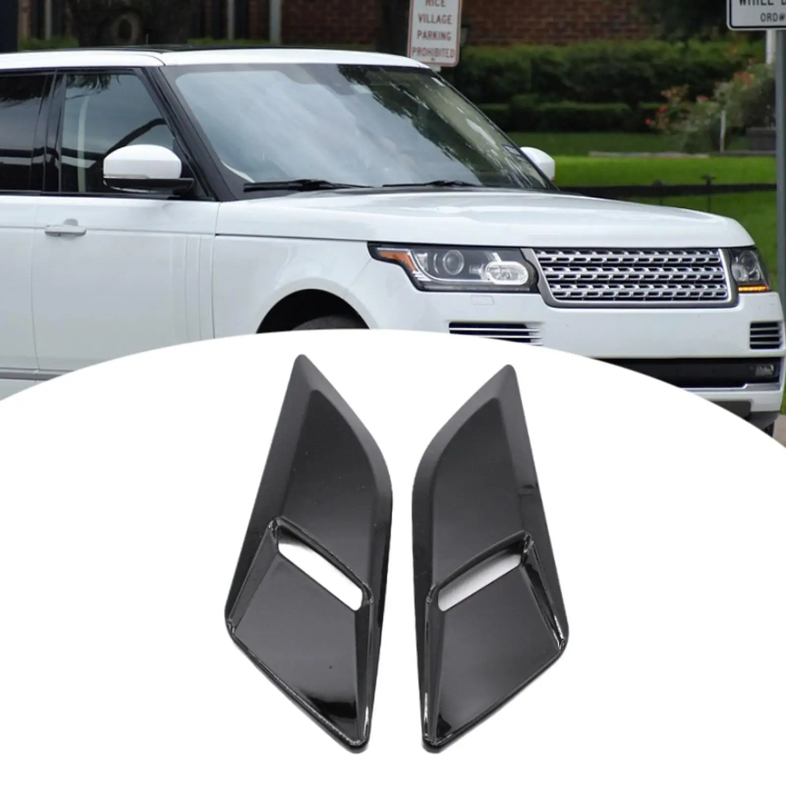 

2 Pieces Front Bonnet Vent Insert Kits Sturdy ABS Material Easy to Use Practical Parts for Range Rover Sport L494 2014-2018