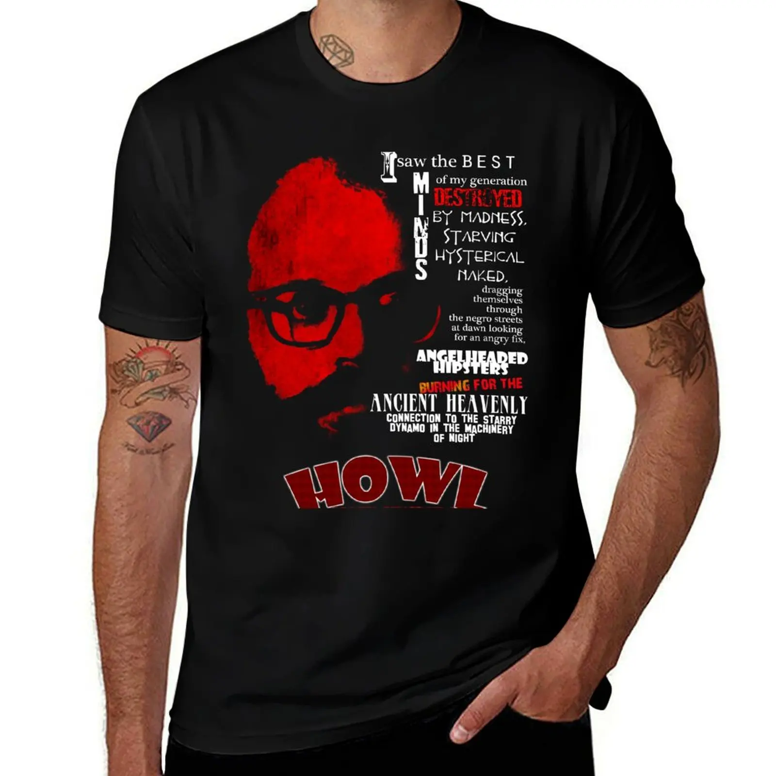 

Allen Ginsberg Howl - Beat Poem Author T-Shirt t shirt man casual cotton t shirts high quality t shirt custom print T-shirt