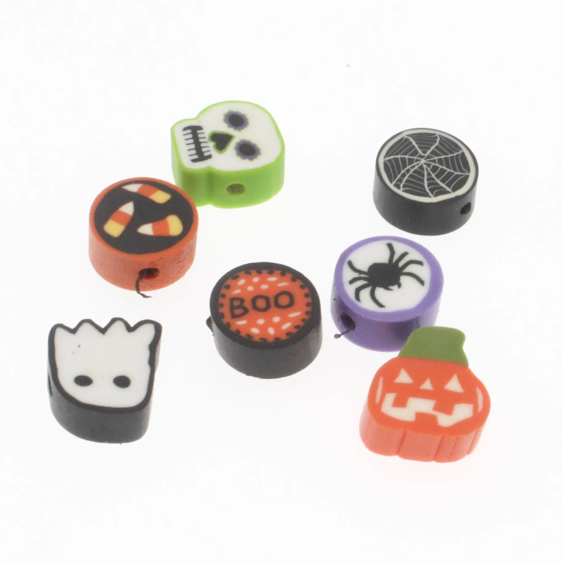 30/50/100Pcs Halloween Element Beads Clay Spacer Beads Polymer Clay Beads For Jewelry Making DIY Handmade Accessories 10mm