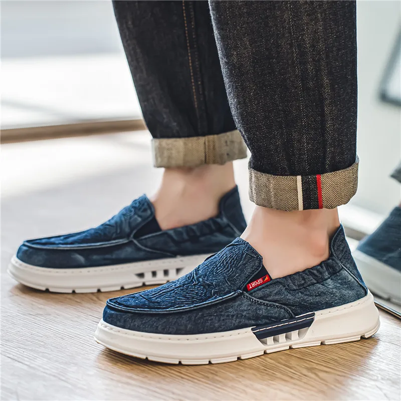 Summer Slip on Loafers Men Casual Shoes Lightweight  Denim Lazy Shoes Comfortable Outdoor Walking Sneakers Men Zapatillas Hombre