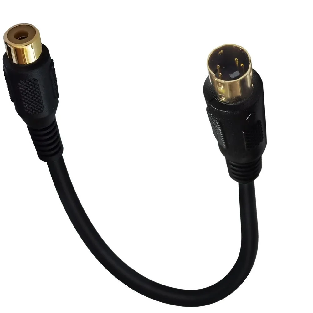 S-Video Male To RCA Male / Female Composite Video Adapter Plug Converter, Mini Din 4 PIN Coupler Extension Connector Cable