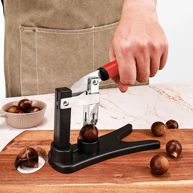 Press Type Chestnut Opener Multifunctional Walnut Cracker Non Slip Manual Nut Sheller Kitchen Gadget for Walnuts Chestnuts