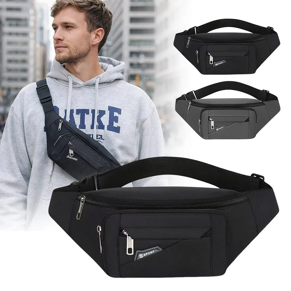 Fashion Nylon Men's Chest Bag Waterproof Large-capacity Waist Bag Multifunction Anti-theft Sports Mobile Phone Bag Unisex