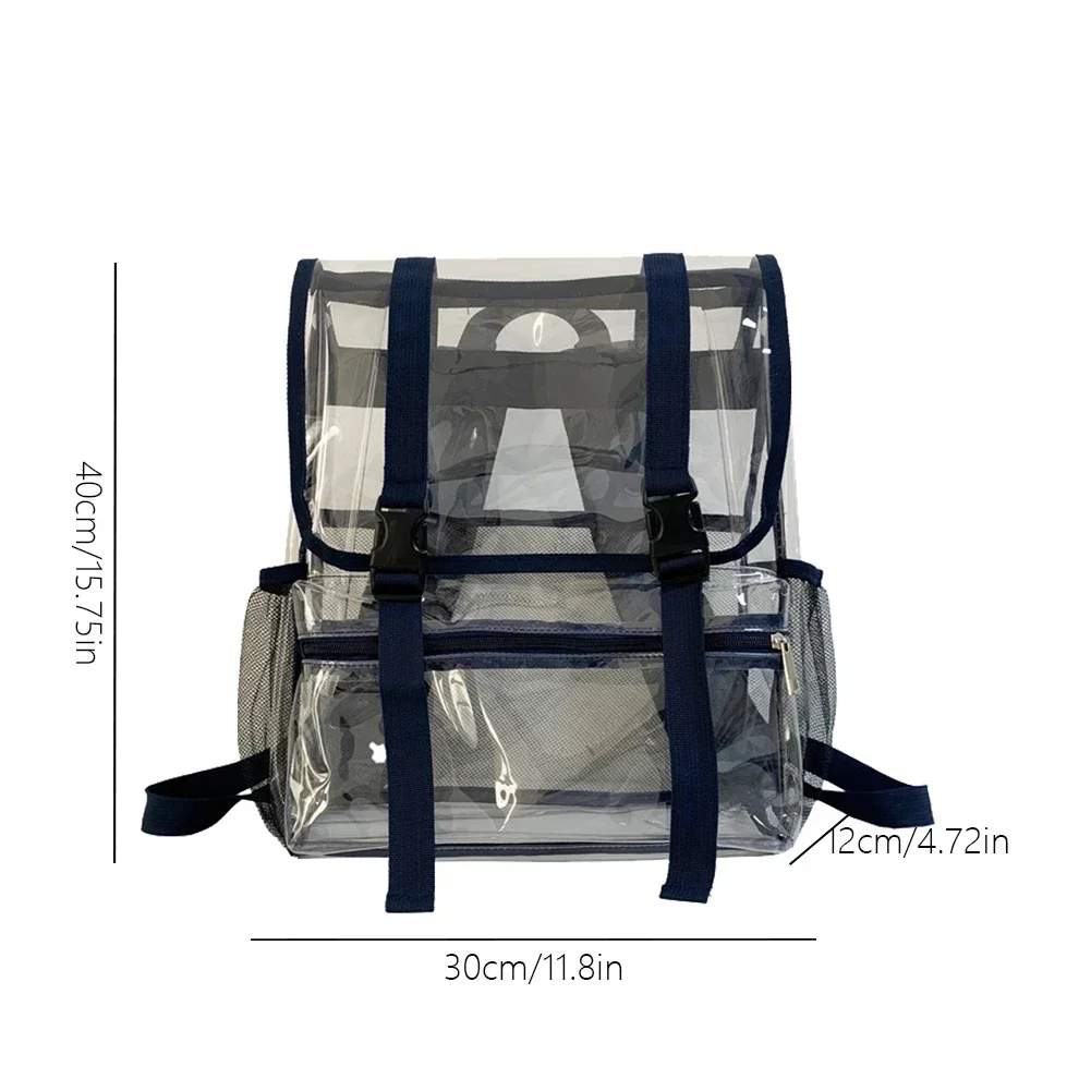 Sac à dos transparent en PVC transparent pour femme, sac d'étudiant, sac à dos scolaire, mode, étanc