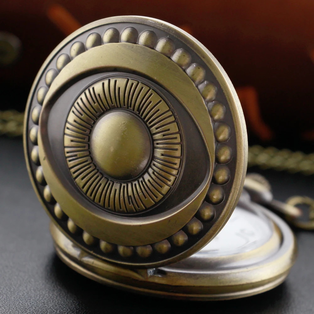 Бронзовые Ретро Кварцевые Карманные Часы Таинственные Приключения Глаз Логотип Значок Часы Классические Мужские и Женские Часы-брелок на один предмет Reloj