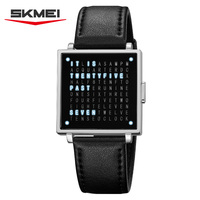 SKMEI 2388 Fashion Electronic Watch Luxury Led Light Digital Wristwatch For Man Date Display Life Waterproof Leather Strap Clock