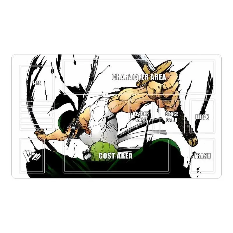 One Piece Card Pad Roronoa Zoro Series Opcg Diy Rubber Single Player Battle Mat Anime Game Action Toy Figures Gifts for Friends