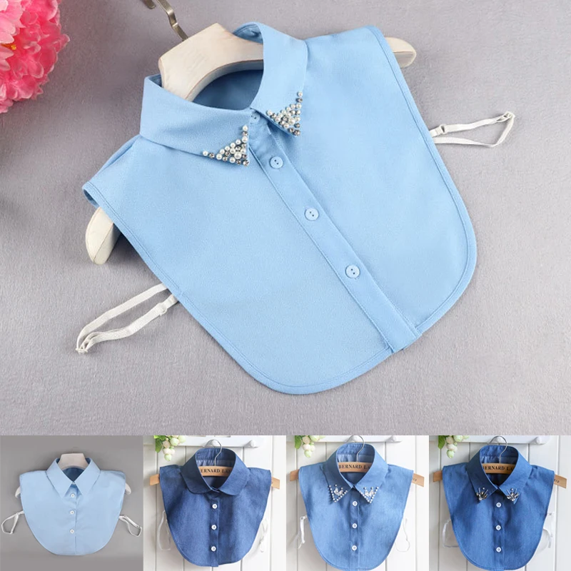 

Women Detachable Collar Vintage Fake Floral Lapel Under Sweater Neck Warmer Half Shirt Accessories