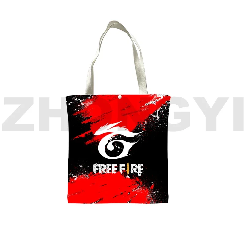 3D Free Fire Garena Foldable Shopping Bag Anime Tote Bags for Women Crossbody Bag Big Canvas Bag Free Fire Game Ladies Hand Bags