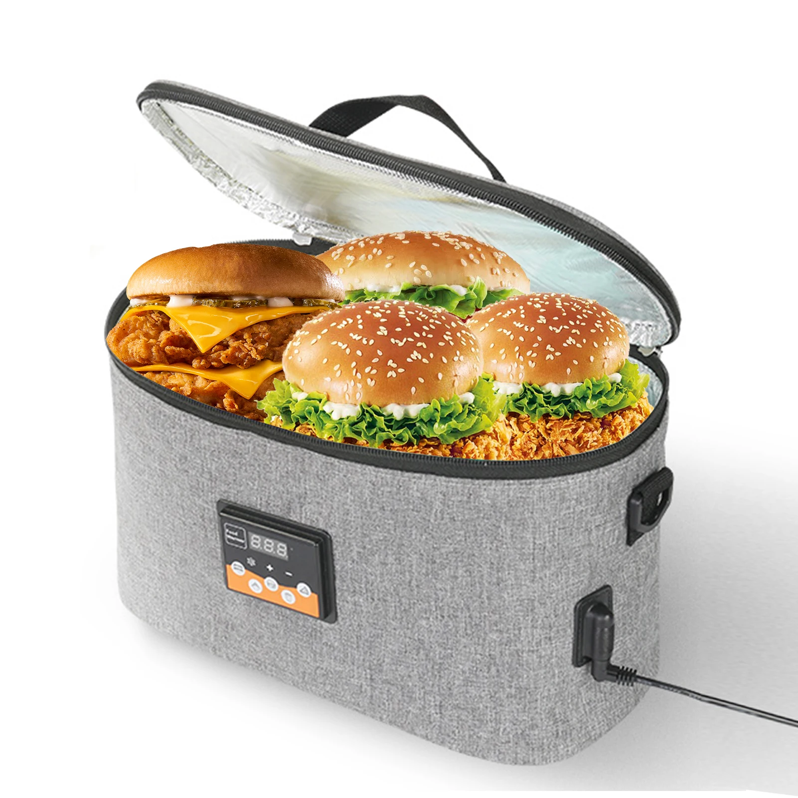 12V 8L Mini Portable Oven Car Food Warmer Personal Digital Display Temperature Preset Electric Car Heating Lunch Box for Trip