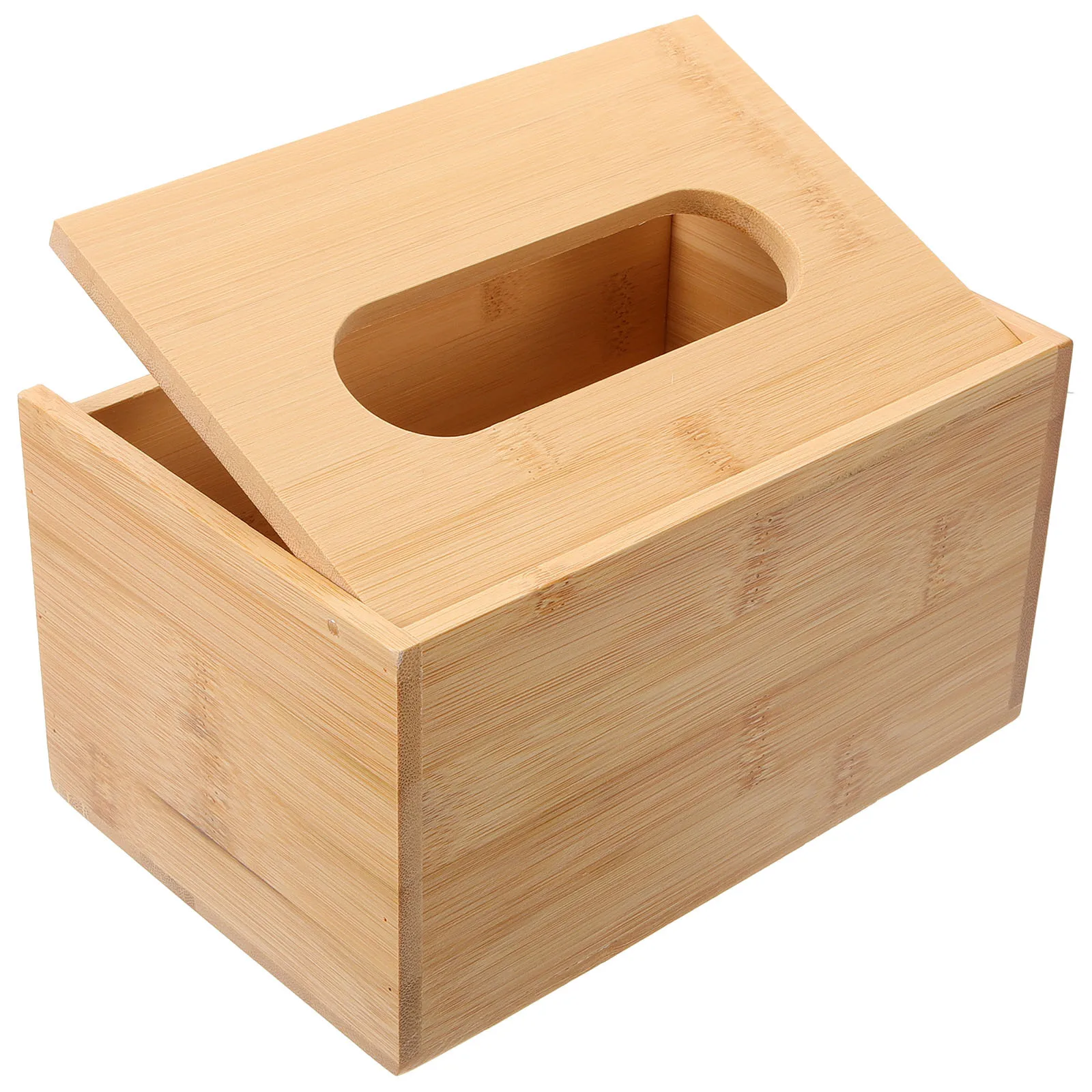 

Bamboo Tissue Box Cover Rectangular Napkin Holder Elegant Home Office Car Hotel Decor Smooth Surface Easy Access Storage