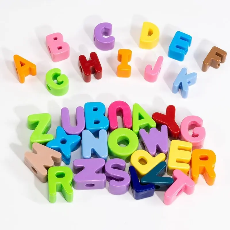 10PCS Colorful 26 Letter Beads 20mm Loose Beads Big Hole DIY Jewelry Making Kit Bracelet keychain for Educators to Learn Letters