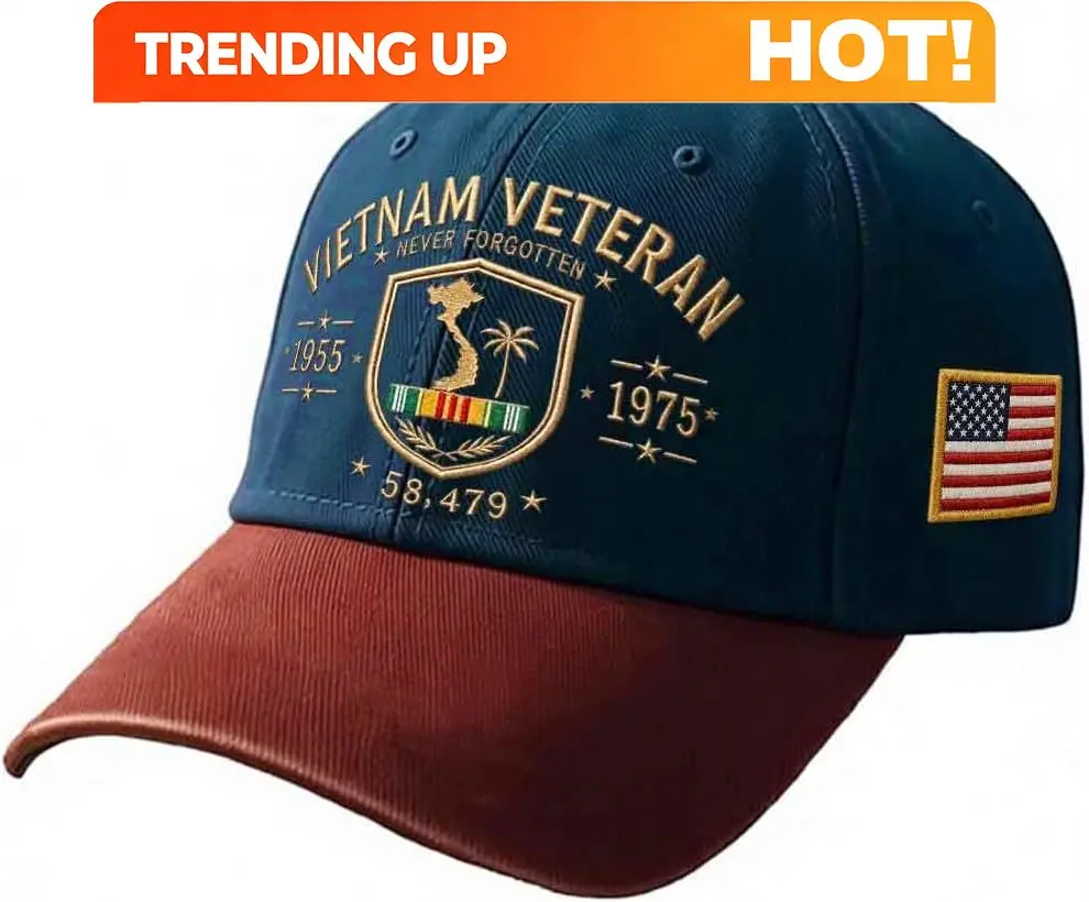 Customization Vietnam Veteran Baseball Cap 58479 Never Forgotten 1955-1975 Vietnam War Hat Military Gift