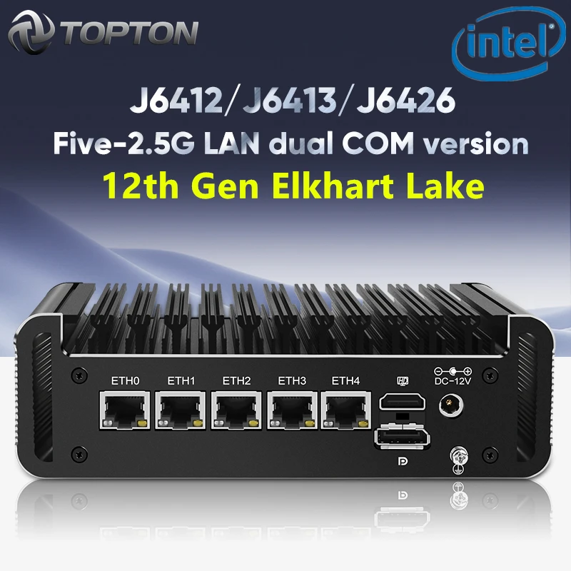 

Elkhart Lake Celeron J6413 Quad Core Firewall Micro Appliance Mini PC, Nano PC, Router PC With 4*RJ45 2.5GBE Port AES-NI Pfsense