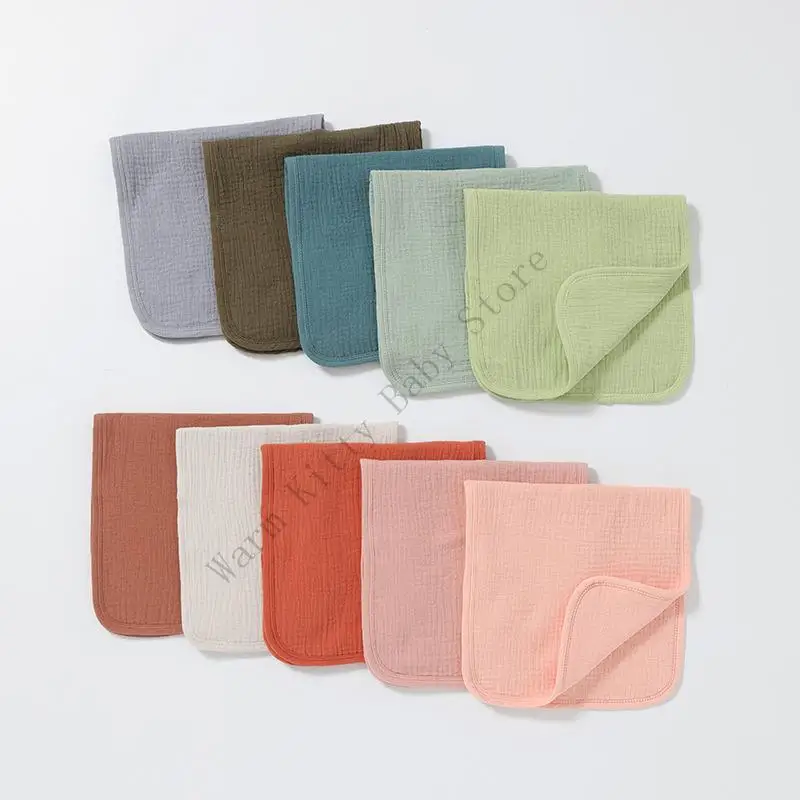 

New 5 PCs/set Solid Color Muslin Baby Burp Cloths Pure Cotton Gauze Baby Feeding Bibs Soft Highly Absorbent Newborn Bath Towels