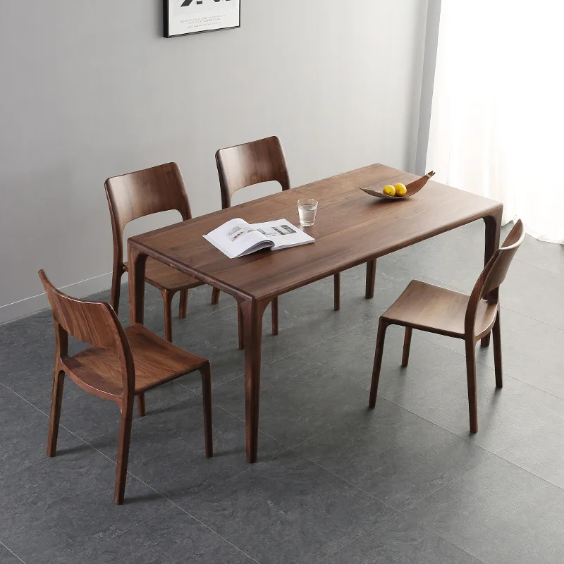 Oak Minimalist Nordic Dining Table Brown No Chair Solid Wood Dining Table Space Saving Walnut Mesas De Jantar Furniture Home