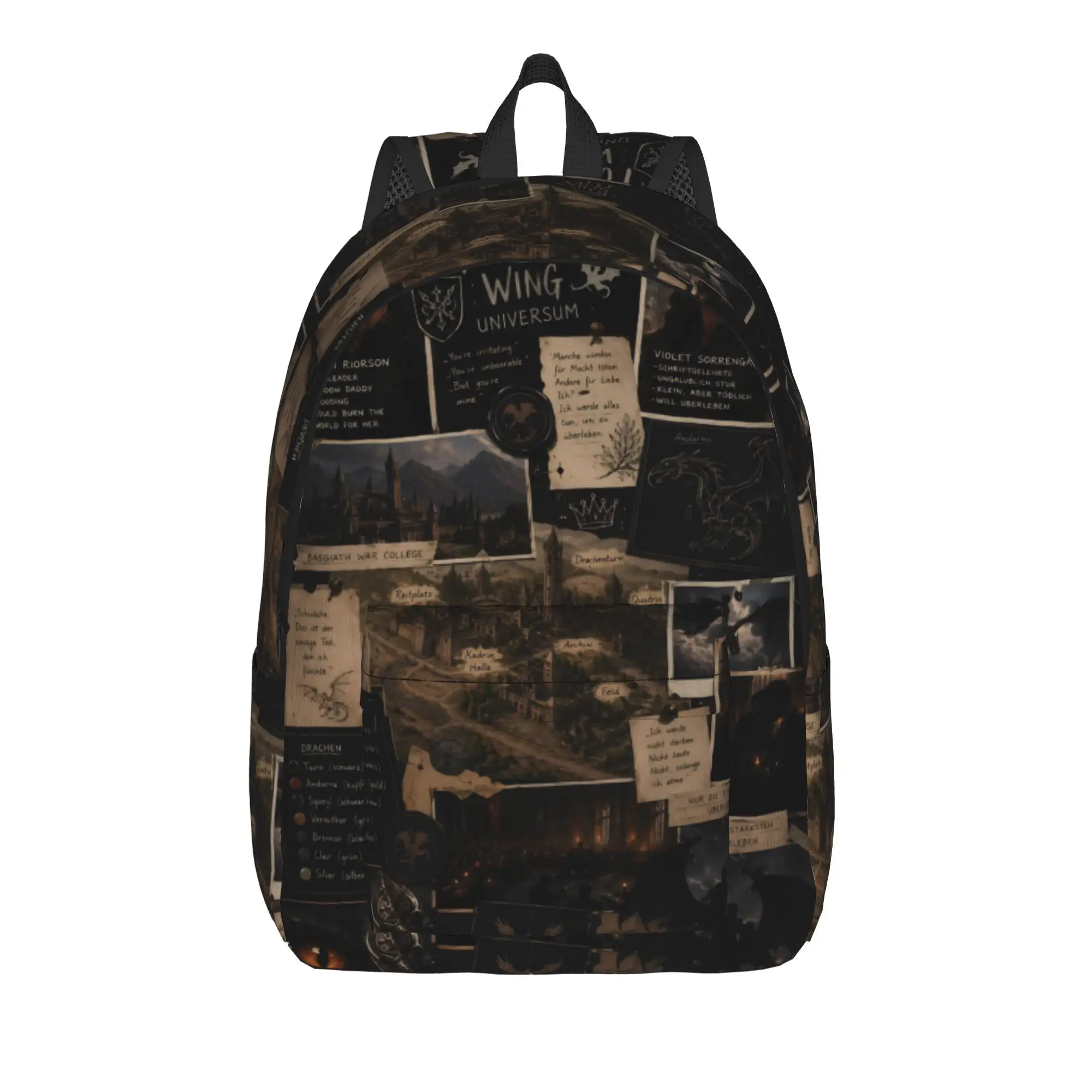 F-Fourth W-Wing Dragon Fashion Backpack Outdoor Student Business  Daypack for Men Women College Canvas Bags