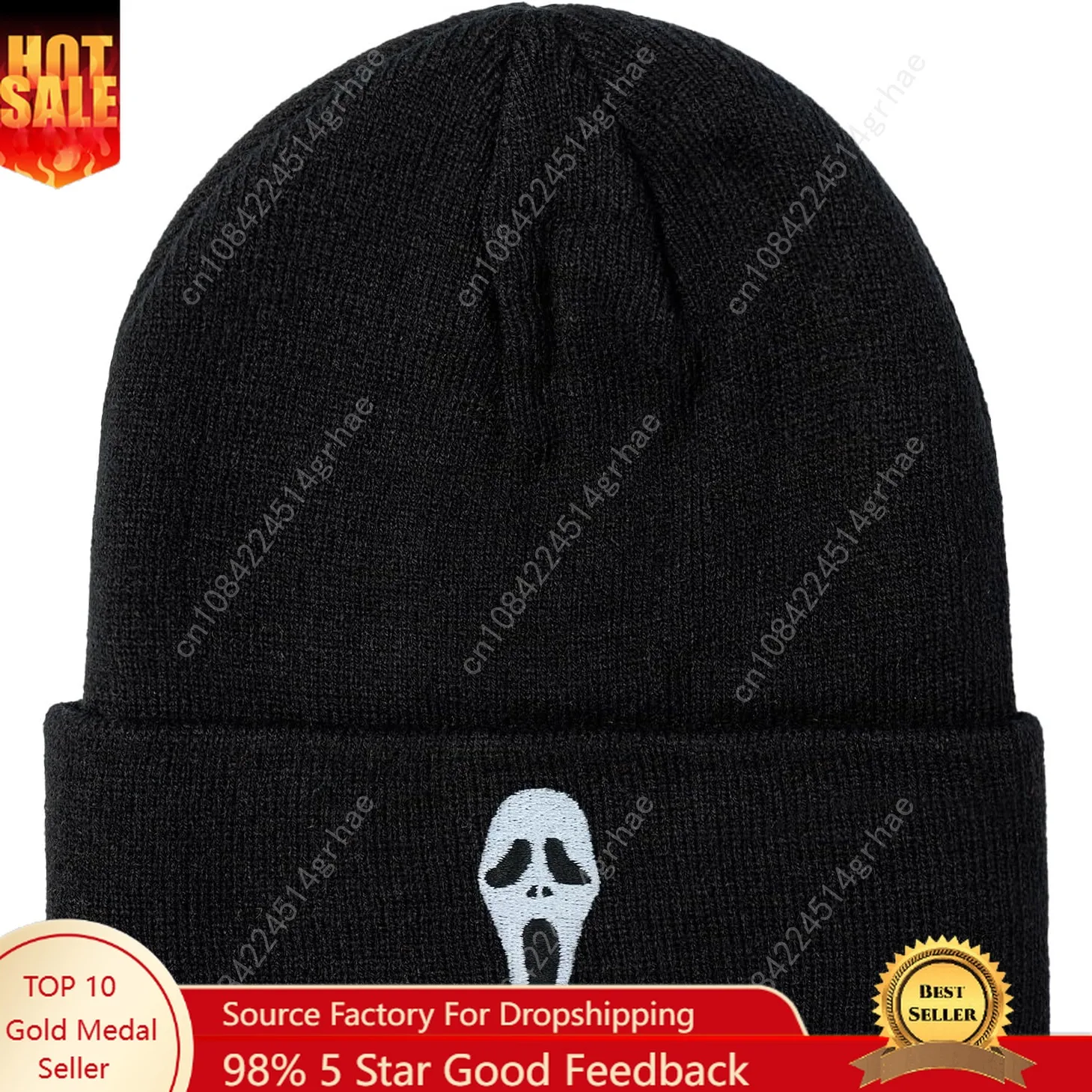 

Cool Beanies Embroidered Knit Hats Beanie Fall Winter Black Graphic Knit Hat Cap for Women Men