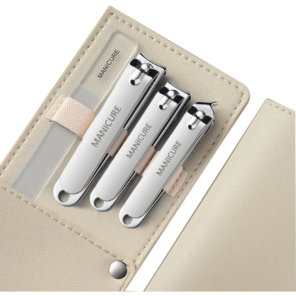 4 Pieces Professional Nail Clippers Set with Case High Carbon Steel Blades for Hard Nails Sharp Portable Manicure Pedicure Tool for Men Women Great Christmas Gift Stocking Stuffer