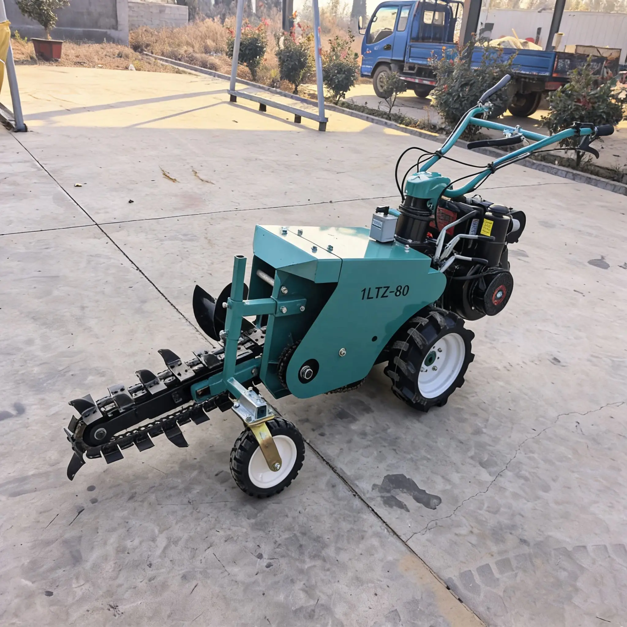 Walk-Behind Ditch Digger 3x-10x Labor Saving Handheld Chain Trencher for Farm Field Irrigation Pipeline and Wire Laying