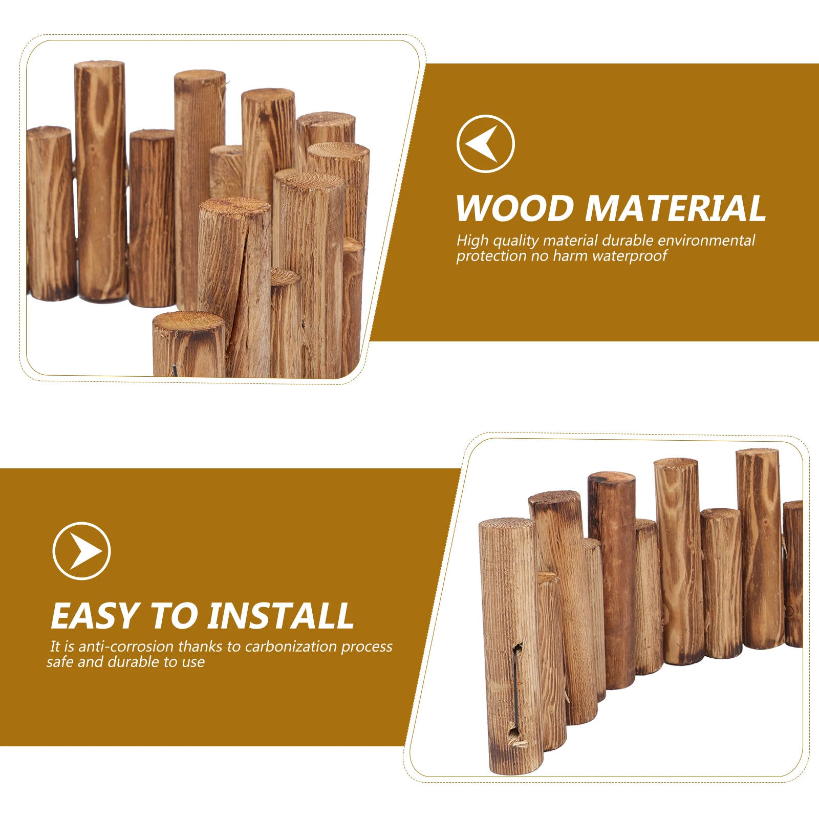 

1Pc Wood Fence Anti-Corrosive Garden Fence Courtyard Partition Decorative Lawn Divider for Balconies Flower Beds