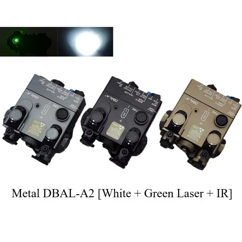 PEQ Laser IR Flashlight Strong Light Illumination 20mm Guide Metal DBAL-A2 Full Function Green Laser Indicator