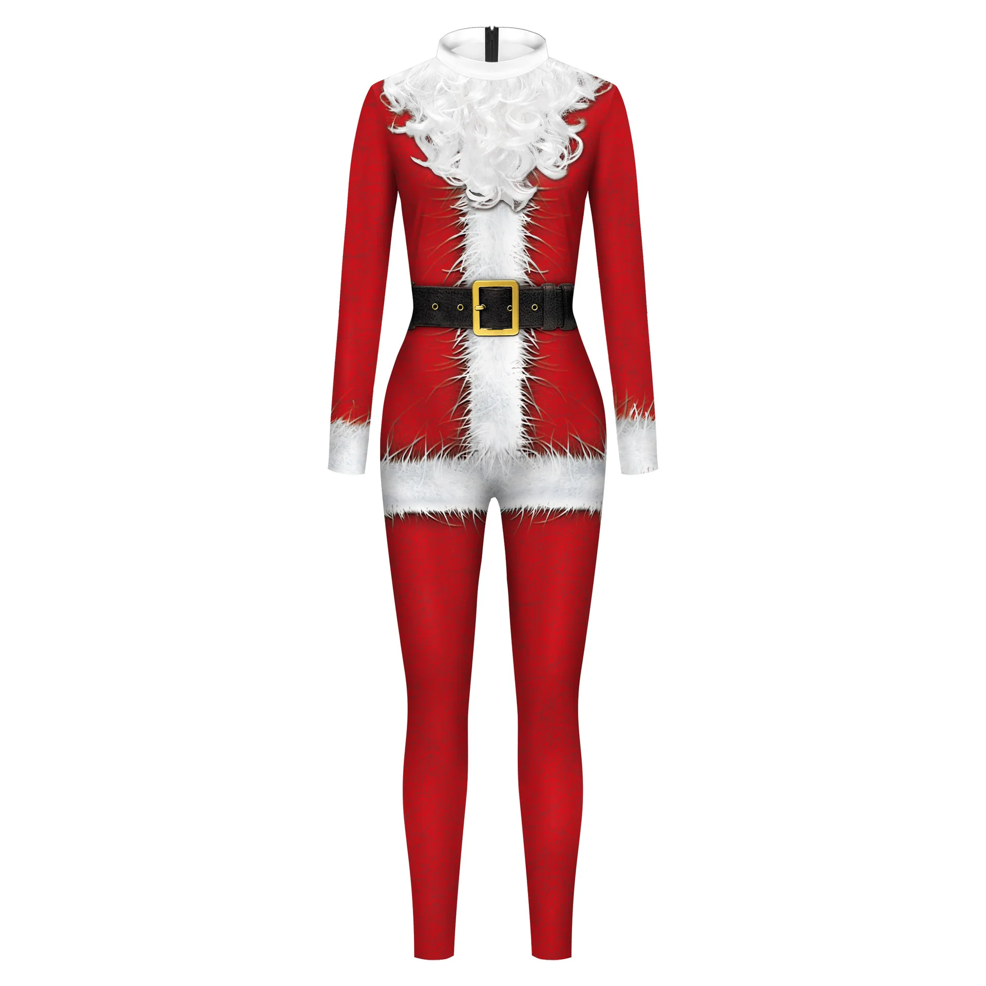 New Christmas Cosplay Santa Claus Costume Stage Performance Dress Long Sleeve Men And Women Santa Claus Costume