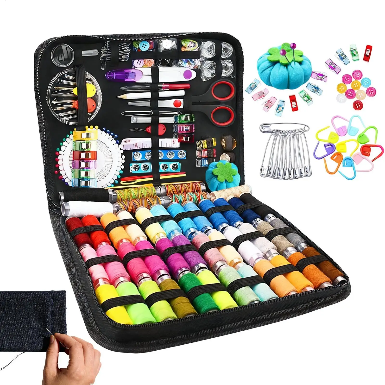 

Sewing Kit 226 Pieces Portable Travel Emergency Repair Needle Thread Set for Beginners Home Knitting Embroidery Craft Supplies