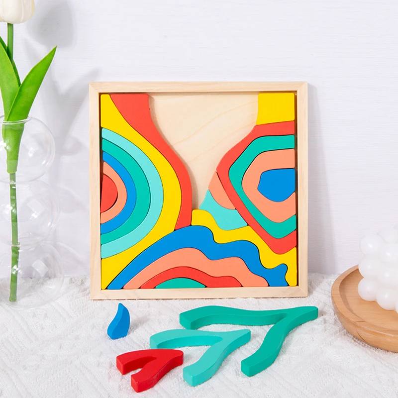 3D Creative Rainbow Elemental Building Blocks, Puzzle Stacking Toys, Children's Wooden Toys, Holiday Gifts/Ornaments