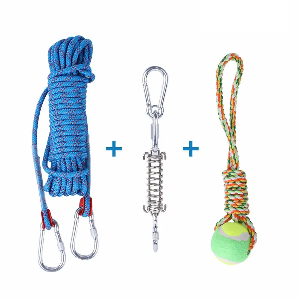 1 Set Dogs Spring Pole Toys Outdoor Hanging Exercise Rope Spring Pull Tug Muscle Builder Good Exercise Tools For Dogs