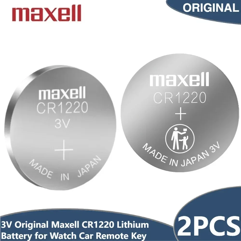 2PCS 3V MaxeII CR1220 Button Coin Cell Battery for Watch Car Remote Key CR 1220 ECR1220 GPCR1220 5012LC 3V Lithium Batteies