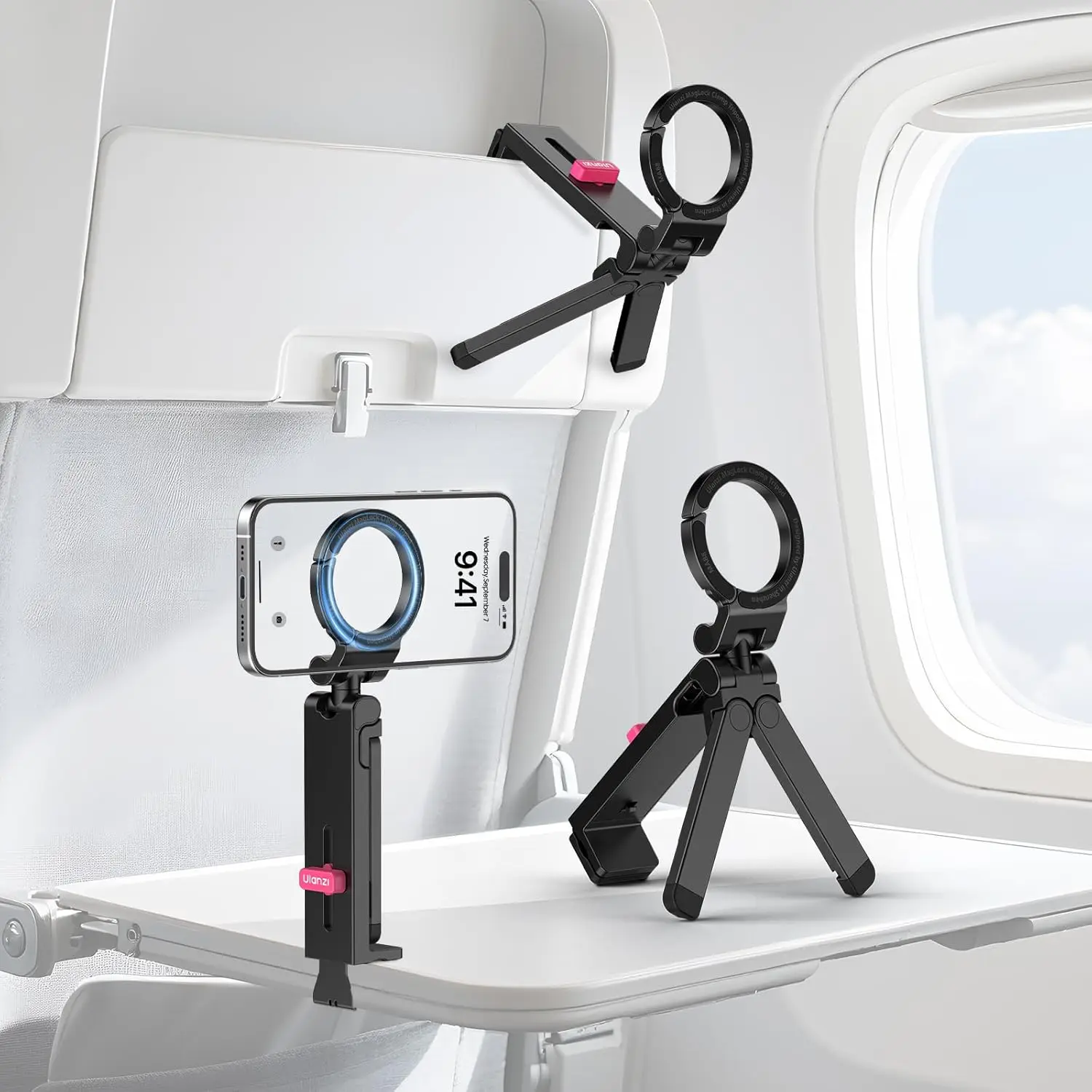 Ulanzi MA88-trípode para teléfono con palo de Selfie, ligero, con abrazadera magnética, trípode de extensión para autorización en vivo, Vlog