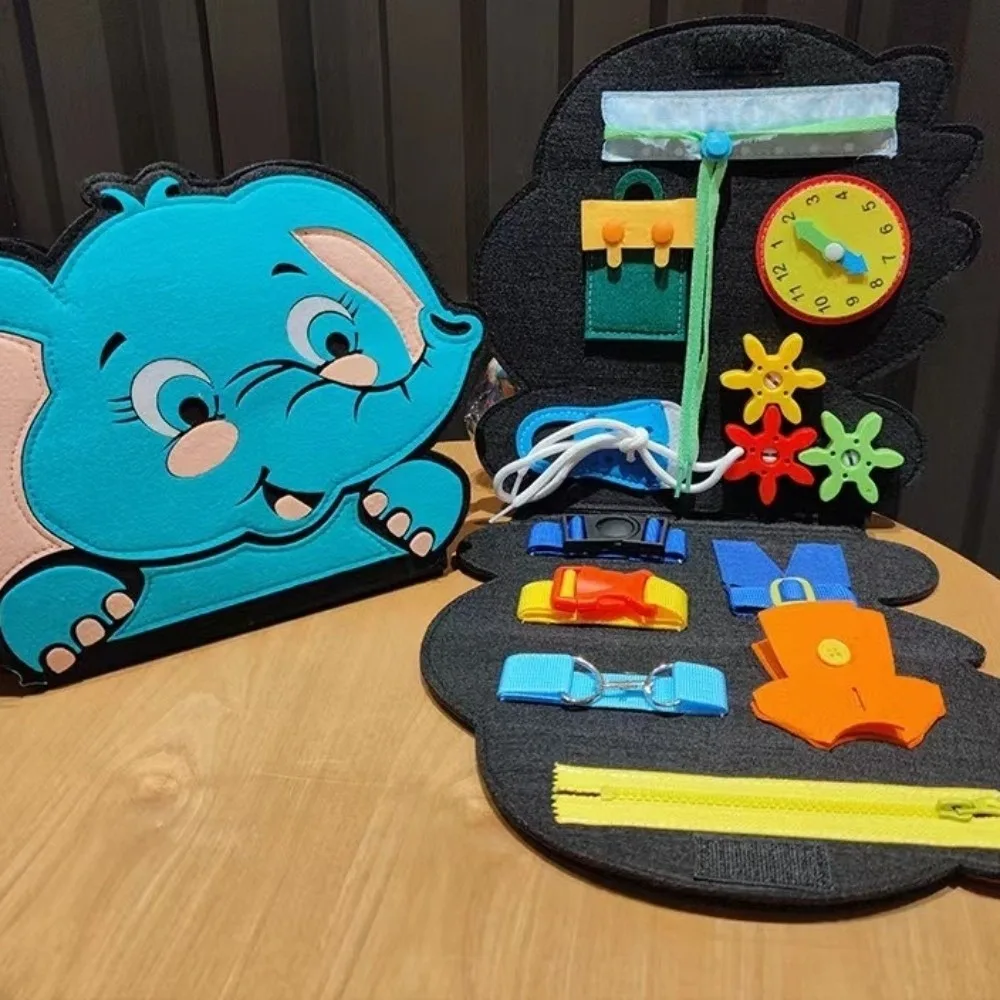 

Felt Material Kids Montessori Toy Hand Exercise Dressing Board Busy Board Hand-eye Coordination Sensory Toy Preschool Training
