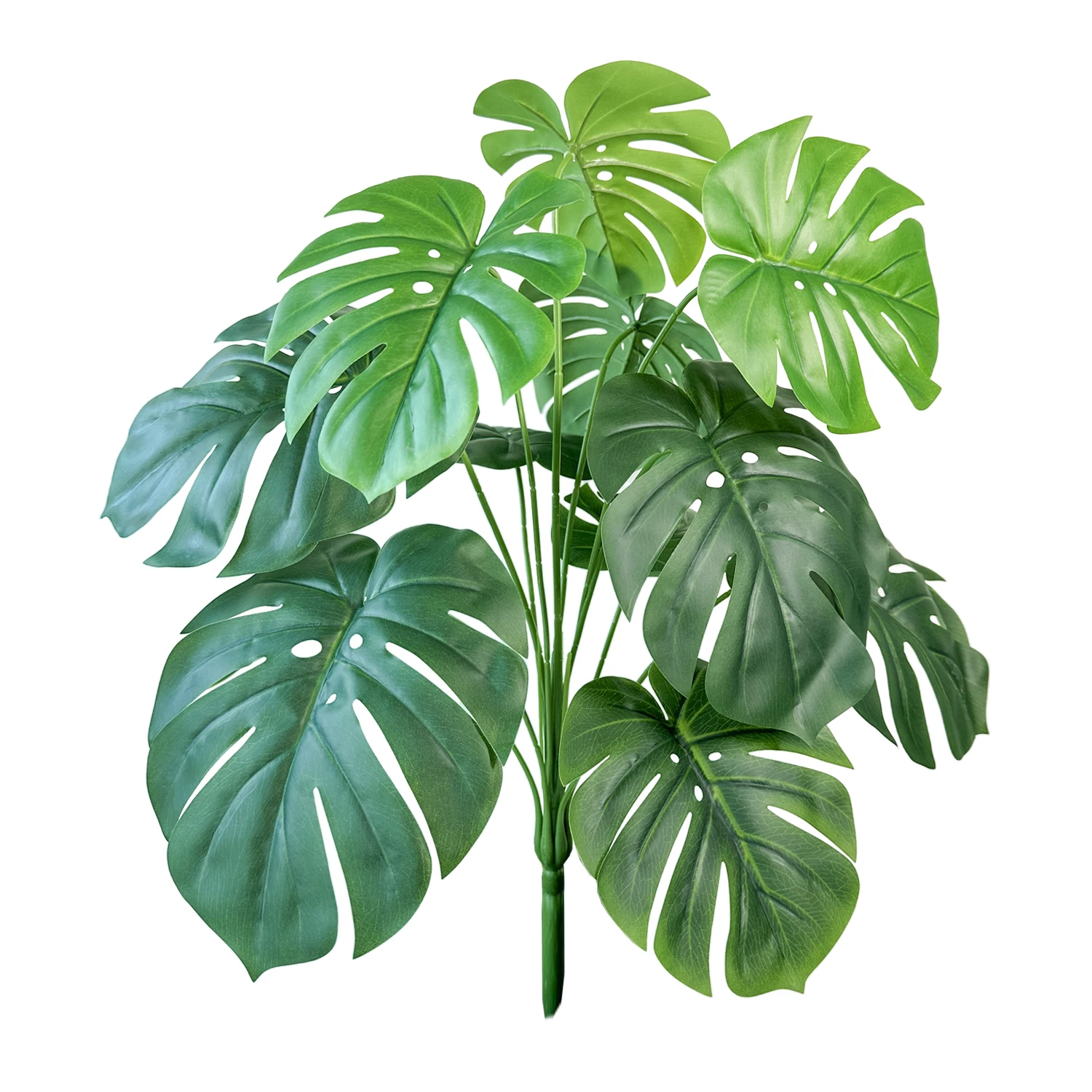 

65cm 12 leaf Monstera Plant Plastic Leaf Small fake plant Potted Ornamental indoor Artificial Plant for Home Decor Office