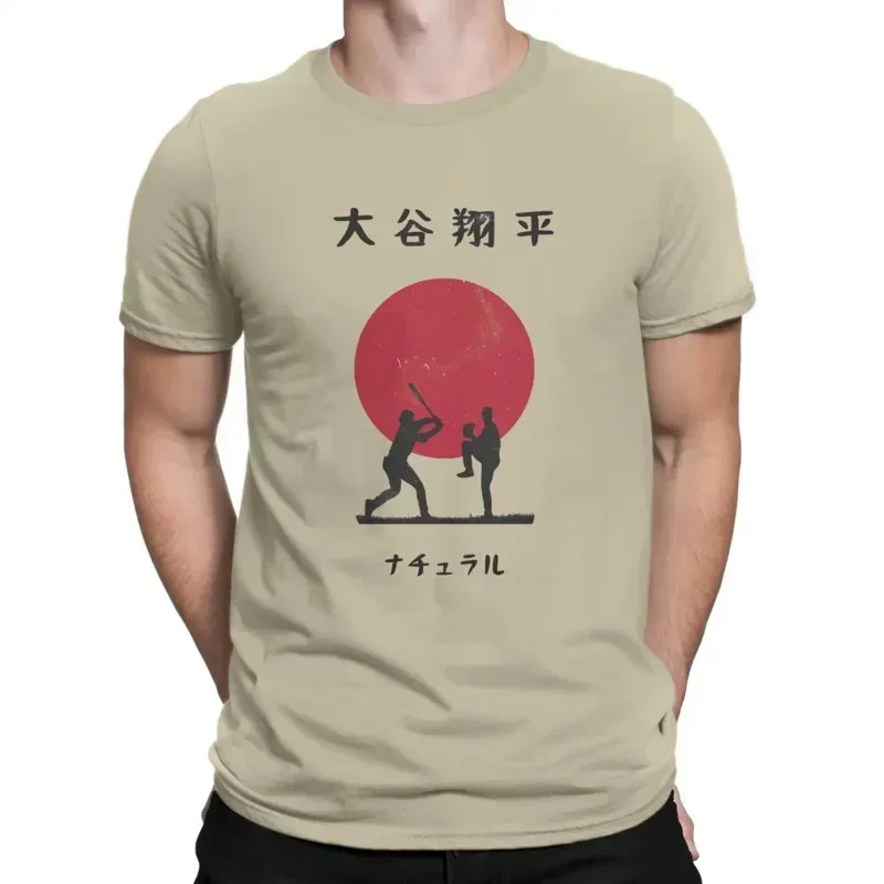 Ohtani Baseball Creative TShirt for Men The Natural Round Neck Basic T Shirt Hip Hop Gift Clothes Tops