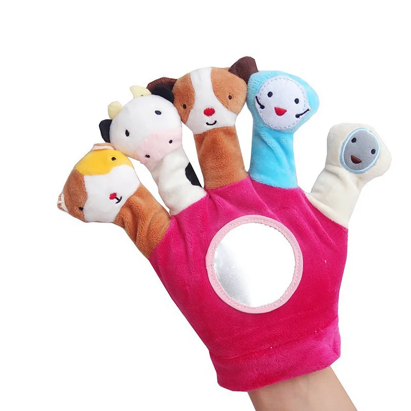 1 قطعة ألعاب الأطفال الناعمة قصة الحيوان دمية إصبع اليد الأسرة التظاهر Paly القماش دمى لينة الوالدين والطفل لعبة الدعائم لحديثي الولادة #3