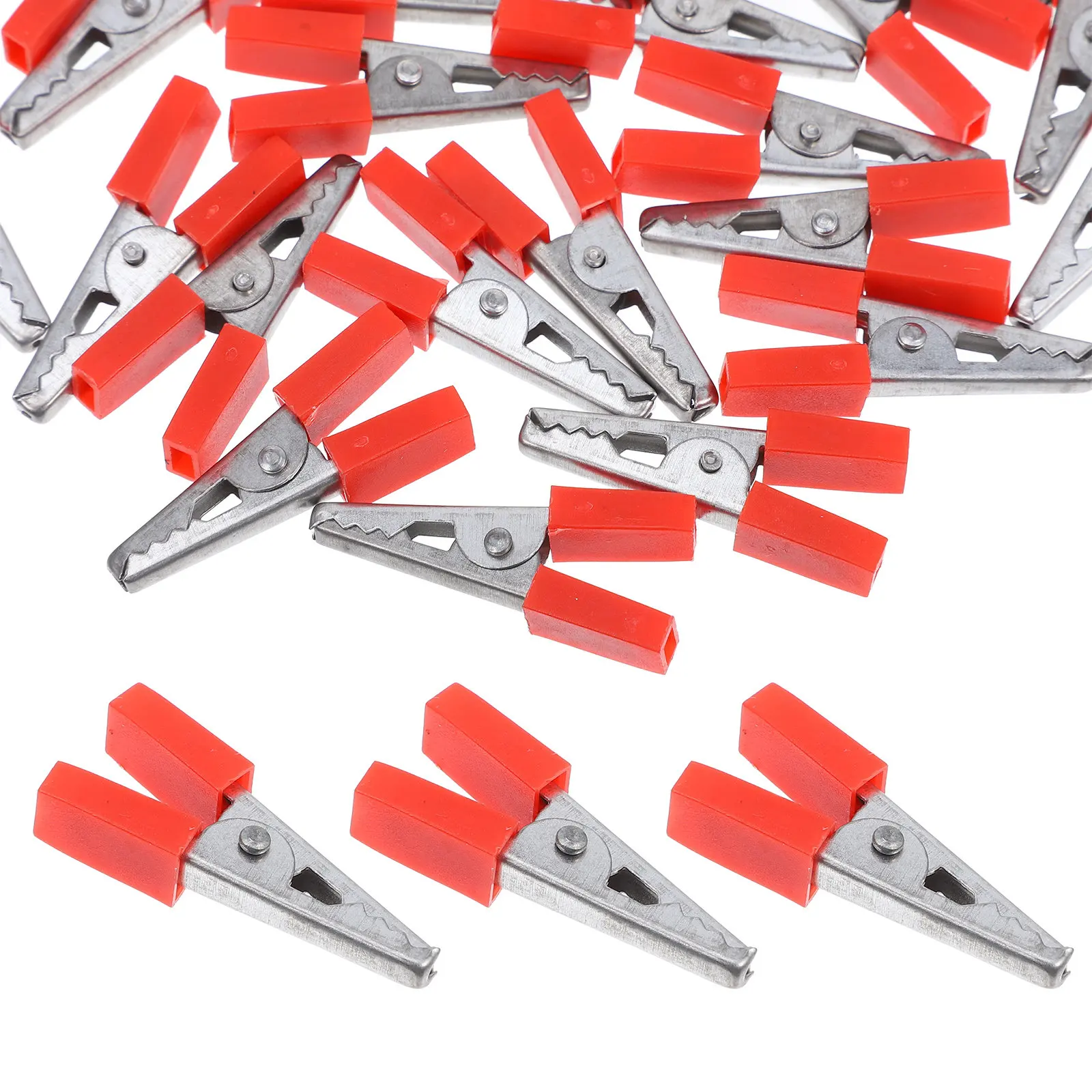 24Pcs Electrical Alligator Clips Insulated Protective Sleeve Spring Clamps Battery Clips Slip Resistant Stable