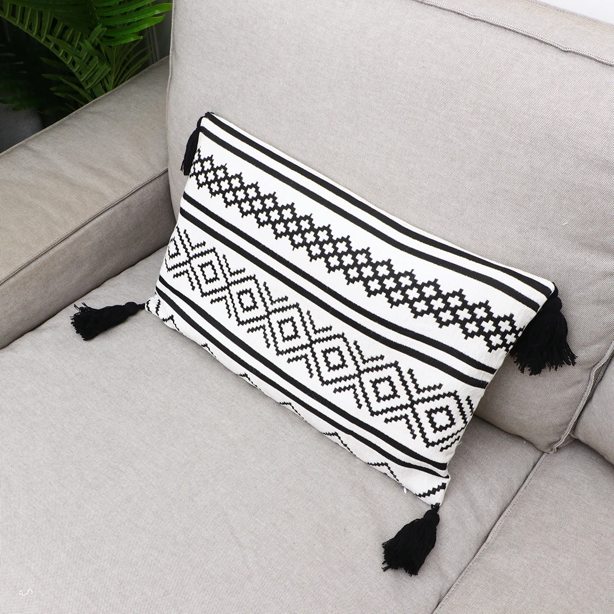 

Pillow Case Square Cushion Cover Home Decor Throw Pillowcases 45x45cm Washable Geometric Fringe Room