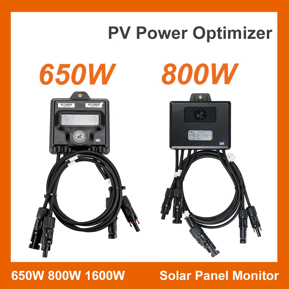 

PV Power Optimizer MPPT 650W 800W 1600W IP68 Real-time Solar Panel Monitor Compatible with Third Party Inverter Solar Modules