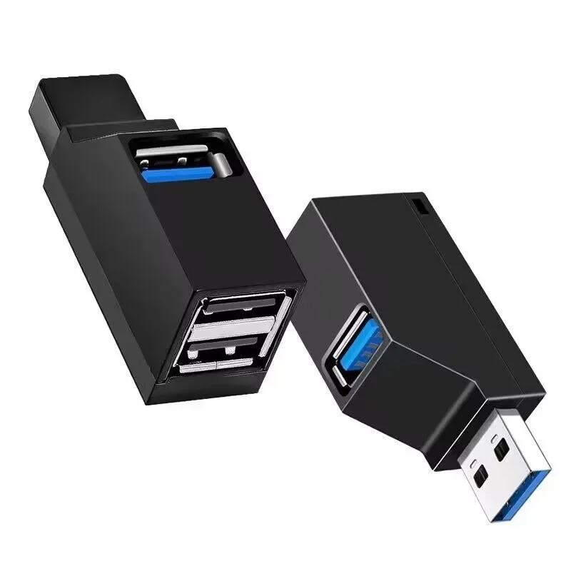 Adaptador de concentrador USB 3,0, Mini caja divisora, 3 puertos, transferencia de datos de alta velocidad, estación de acoplamiento para PC y portátil