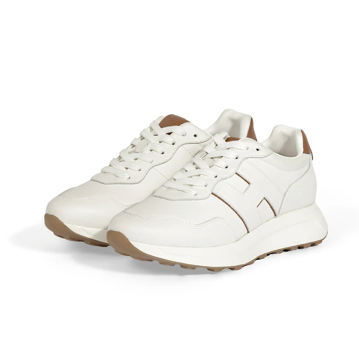 Yacht Shoes Comfortable Commute Water Dye Top Layer Cowhide Deer Hide Shock Absorption Heightening Fashionable White Sneakers