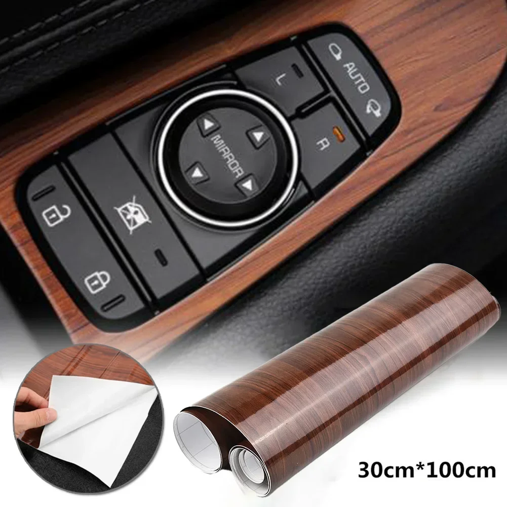 Portable Useful New Car Sticker 1M Decal High Glossy Interior Moisture proof Sheet Vinyl Waterproof Wood Grain