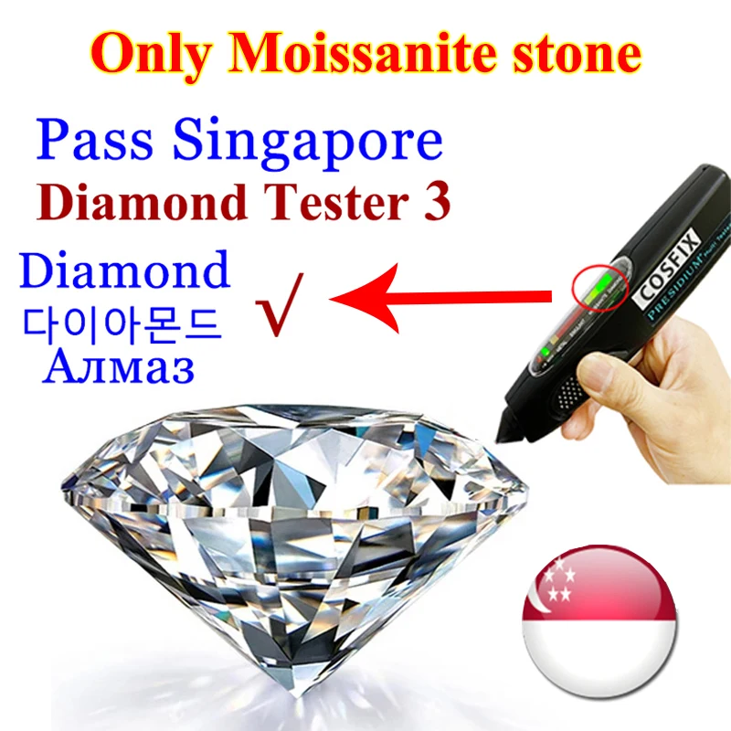 [ Special Quality ] New Rare Moissanite Stone D Color Diamond Excellent Cut Loose Gemstones Promise Pass PRESIDIUM Tester III/3