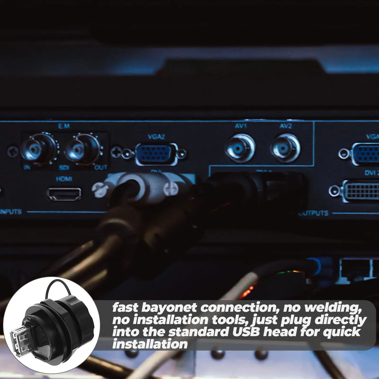 

Водонепроницаемый разъем USB 2.0 для монтажа на панель, адаптер для передачи данных, проходной USB-кабель с фронтальным адаптером