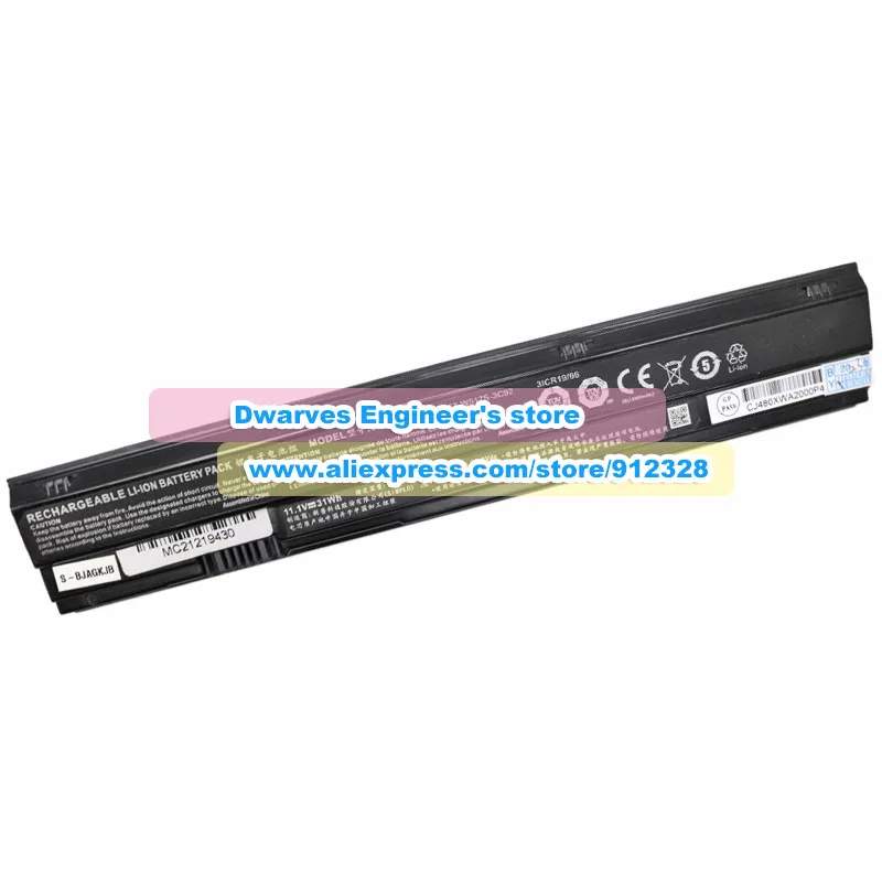 Original 11.1V 2650mAh 31Wh/23Wh Battery W517BAT-3 For Clevo W517 Series Laptop Battery 6-87-W517S-2CF1/2 6-87-W517S-3C92