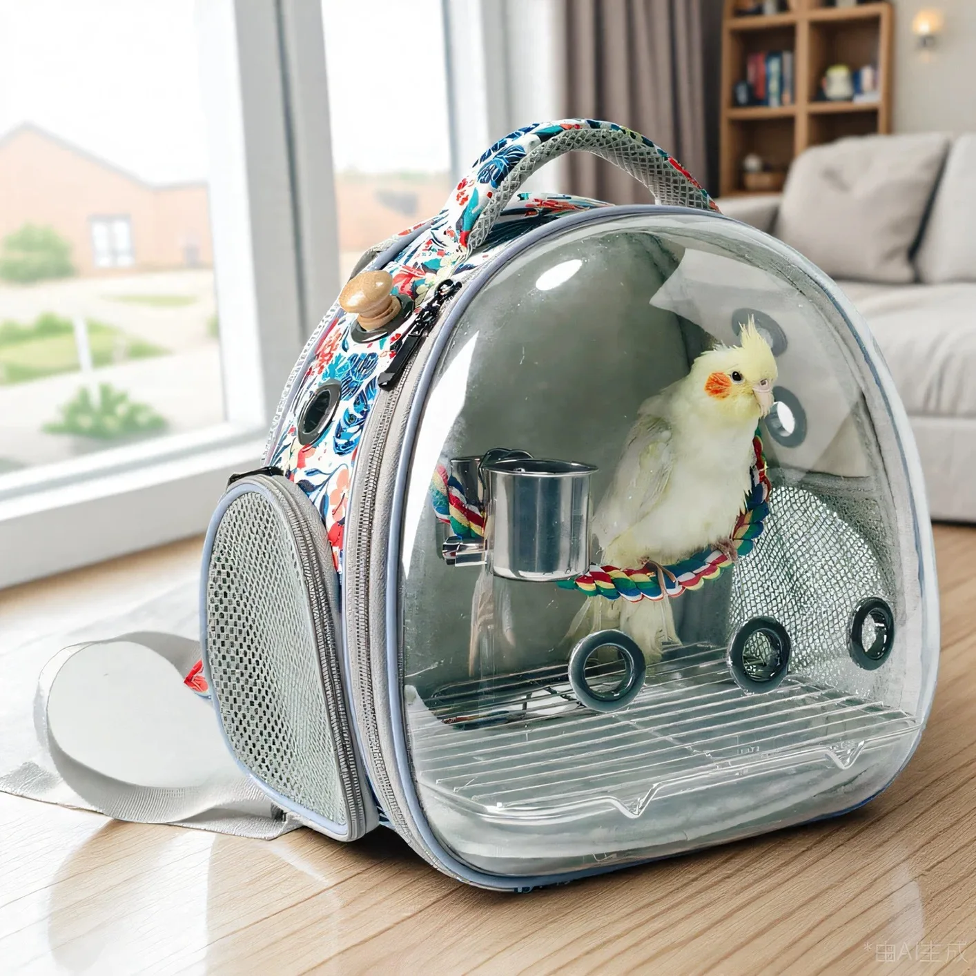 

Bird Carrier Travel Bag Bird Backpack for Birds Parrots Small Pet Acrylic Bubble Portable Bird Cage Outdoor Travel Hiking