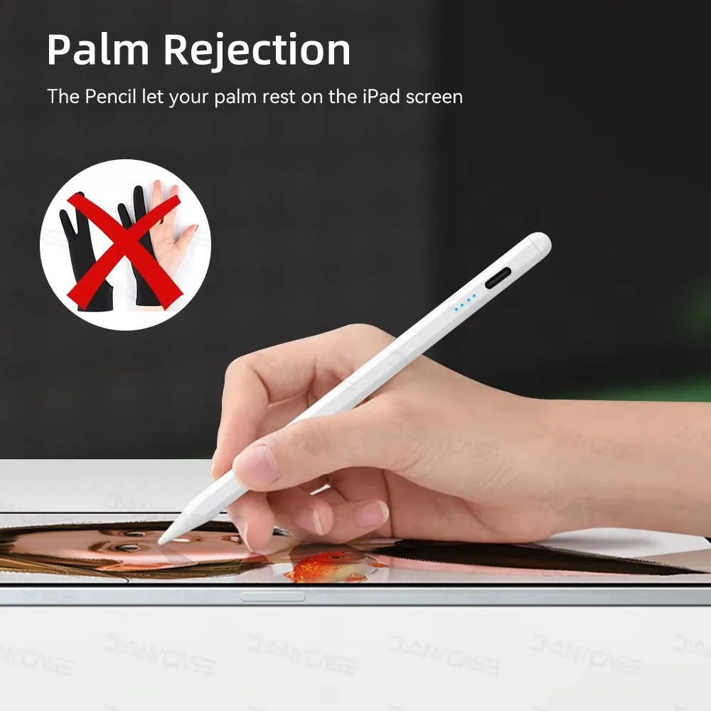 For iPad Pencil 2025 Air 6 M3 Pro M4 Stylus Pen with Palm Rejection Tilt for iPad Pro 11 12.9 Air 4/5 7/8/9/10th Mini 5 6 Tablet